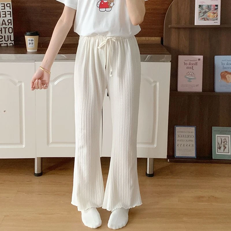 春秋季睡裤休闲长裤宽松纯色甜美少女家居裤