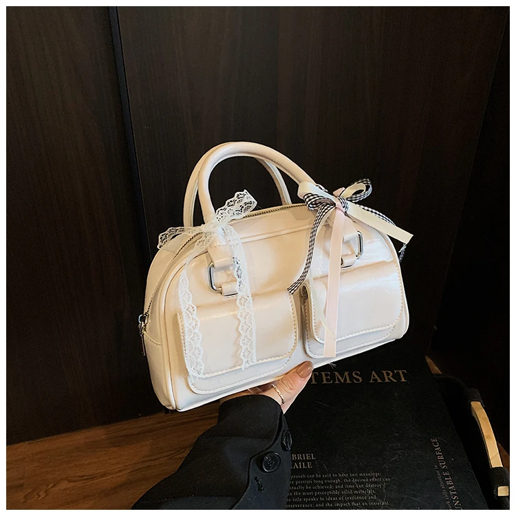 【长25宽7.5高15】新款休闲简约潮流大气质感斜挎包1089白色