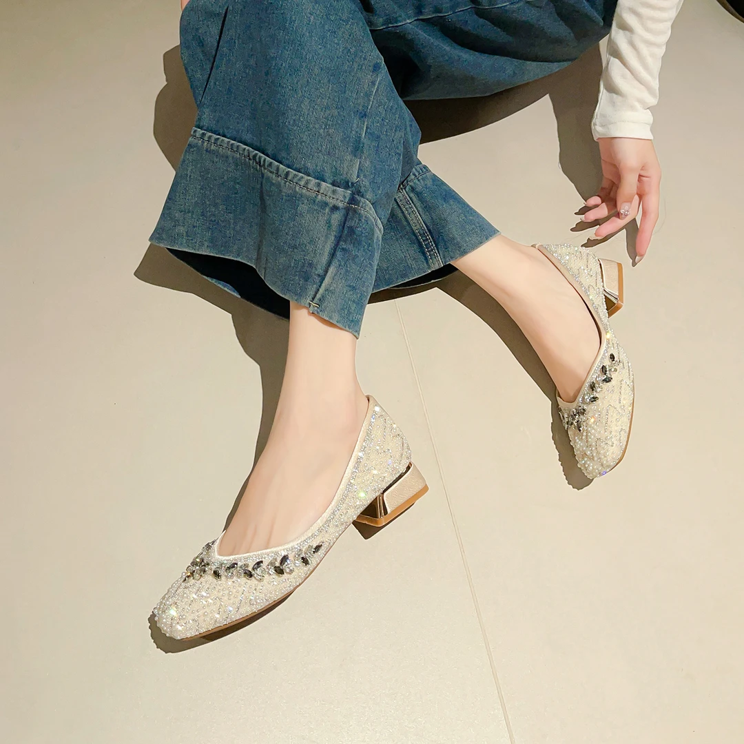 (编号040-073在此下单)手工水钻时尚单鞋百搭