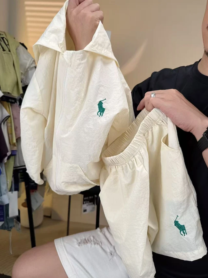 2025夏季防晒套装轻薄透气薄款防晒衣短裤套装男女童男孩连帽韩版