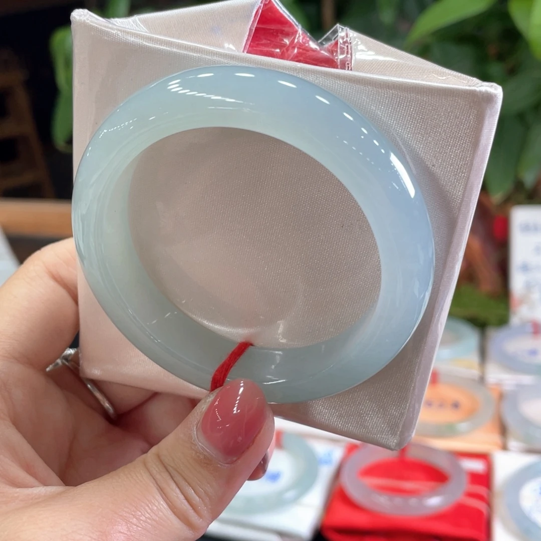 翡翠未镶嵌手镯52.8正圈 化底无棉无毛孔 捡漏中万品质（12号）