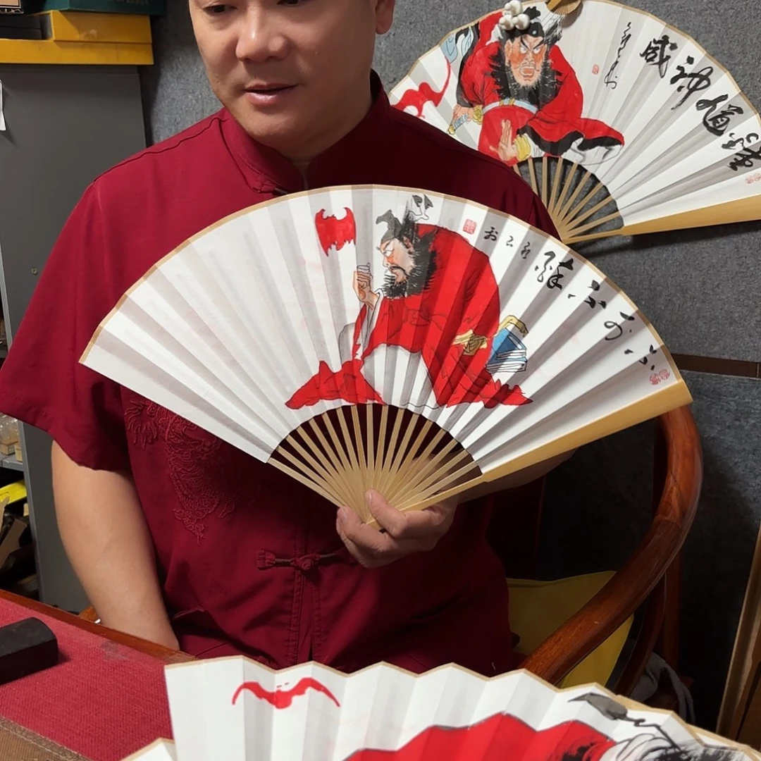 书法手写手绘作品9.5寸玉竹钟馗