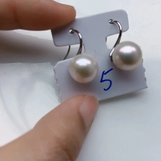 淡水珍珠耳饰银S925镶嵌