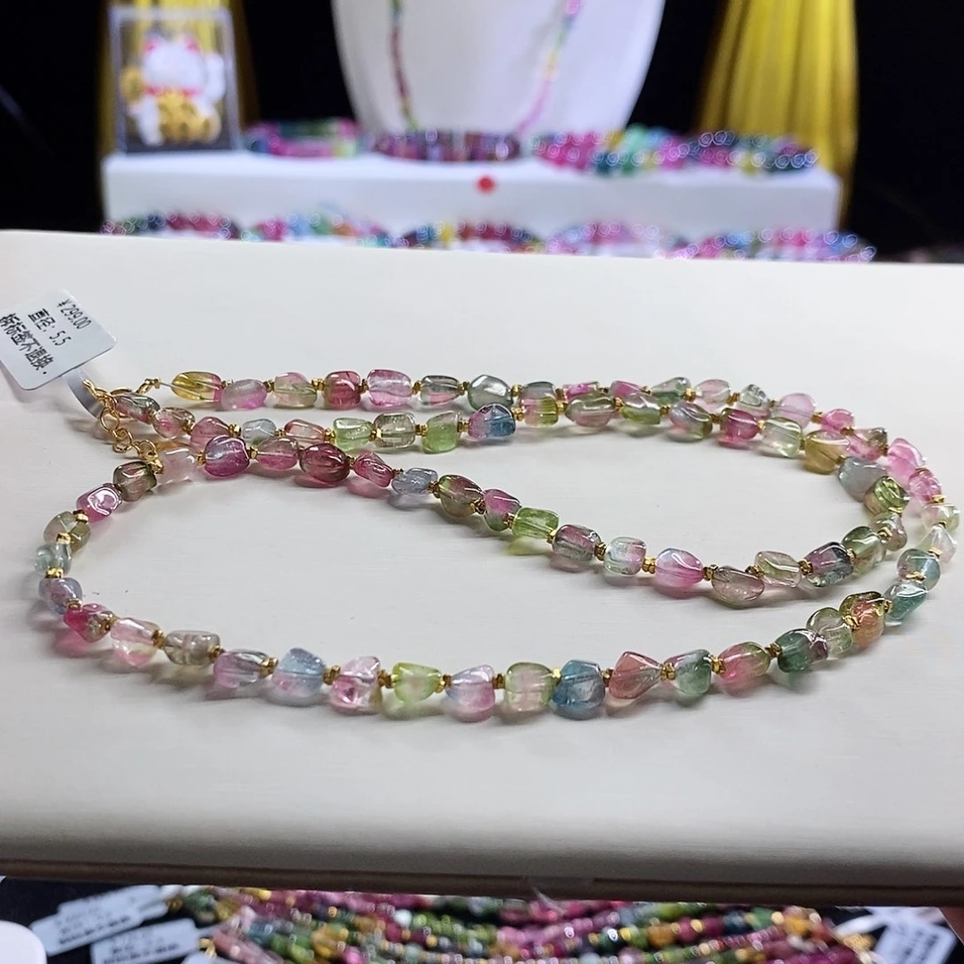 未镶嵌手链碧玺M****u糖豆锁骨链