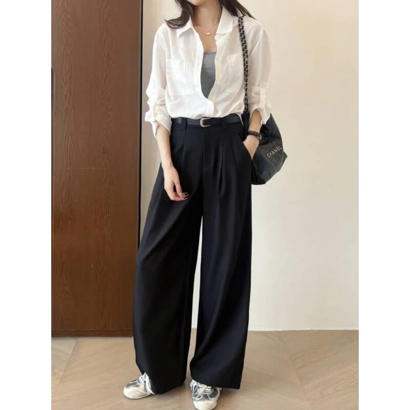 D-1098（MAX风）秋冬新款 立体裁剪显瘦直筒西装裤女8585