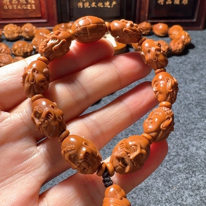 橄榄核手串/手链橄榄核雕刻殷派十八罗汉