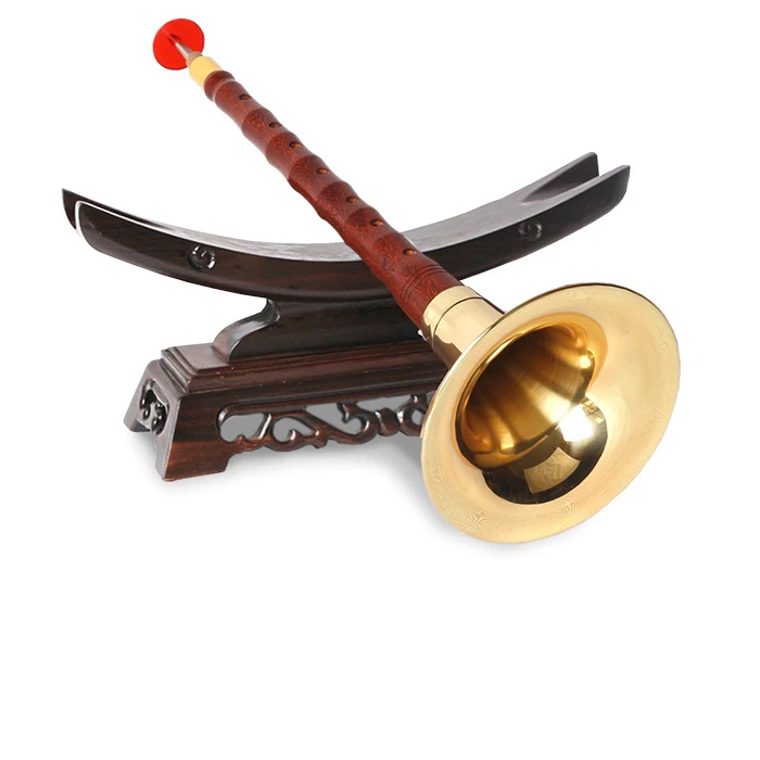 演奏专业黑檀木唢呐乐器红木全套d调D调初学者入门小号哨片配件