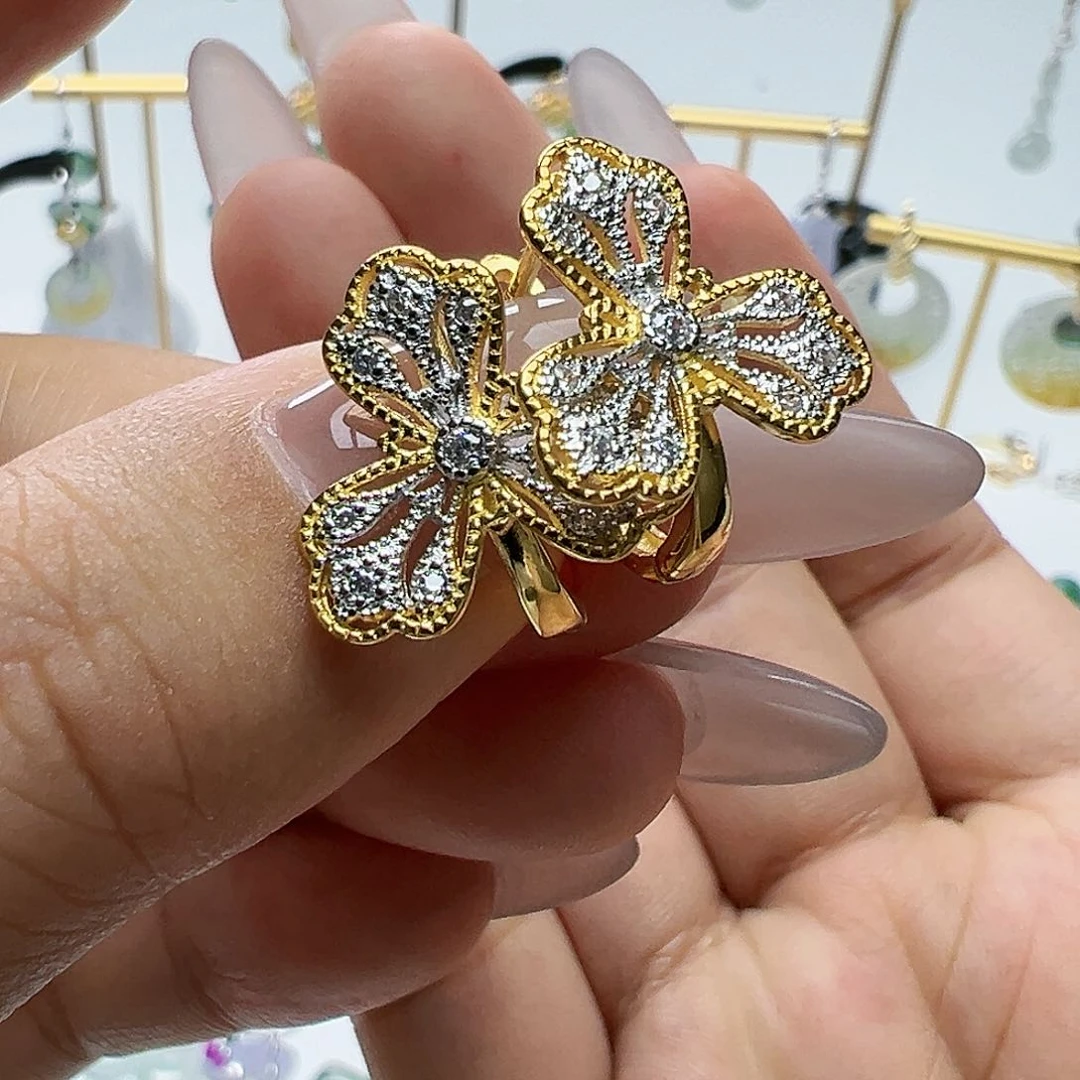 银S925镶嵌翡翠耳饰天然缅甸A货翡翠