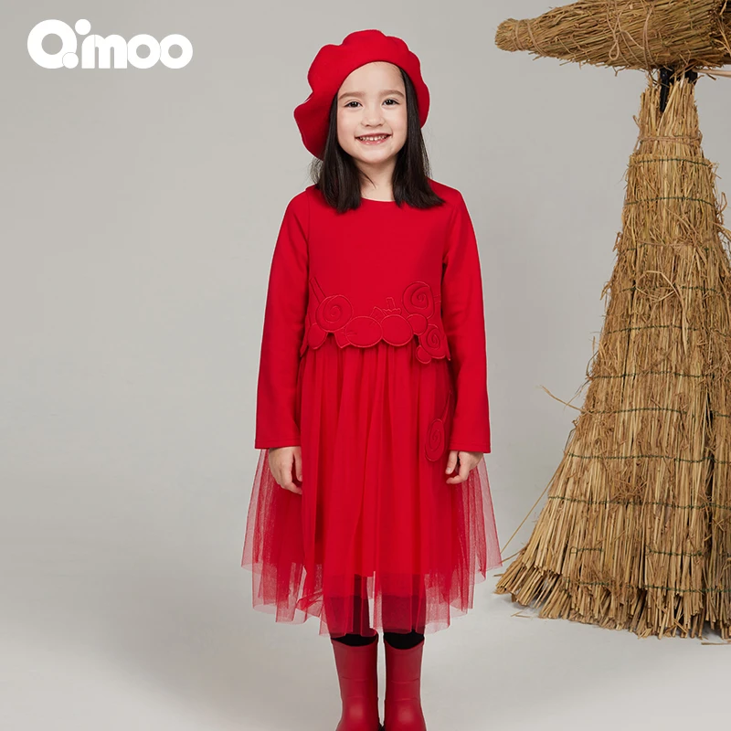 Qimoo/淇木25春季女童洋气长袖Mini舞会系列连衣裙QSS1LC112A