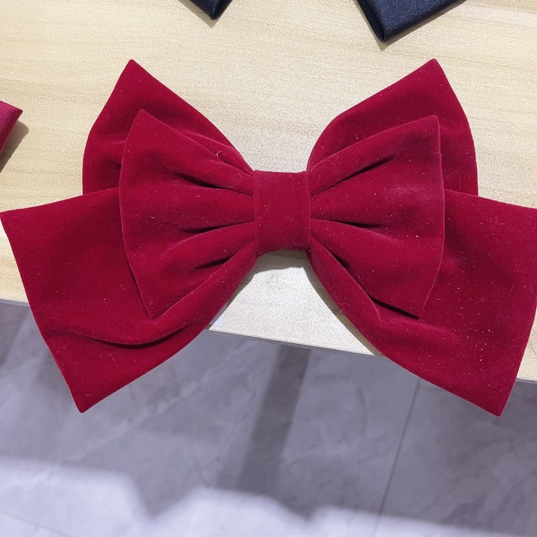 皮质铁合金蝴蝶结发夹