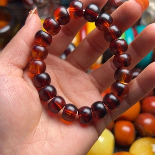 琥珀手串未镶嵌热*旦蜜蜡
