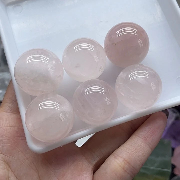 未镶嵌珠宝半成品水晶44粉水晶球2.4 2.5mm（超漏价）