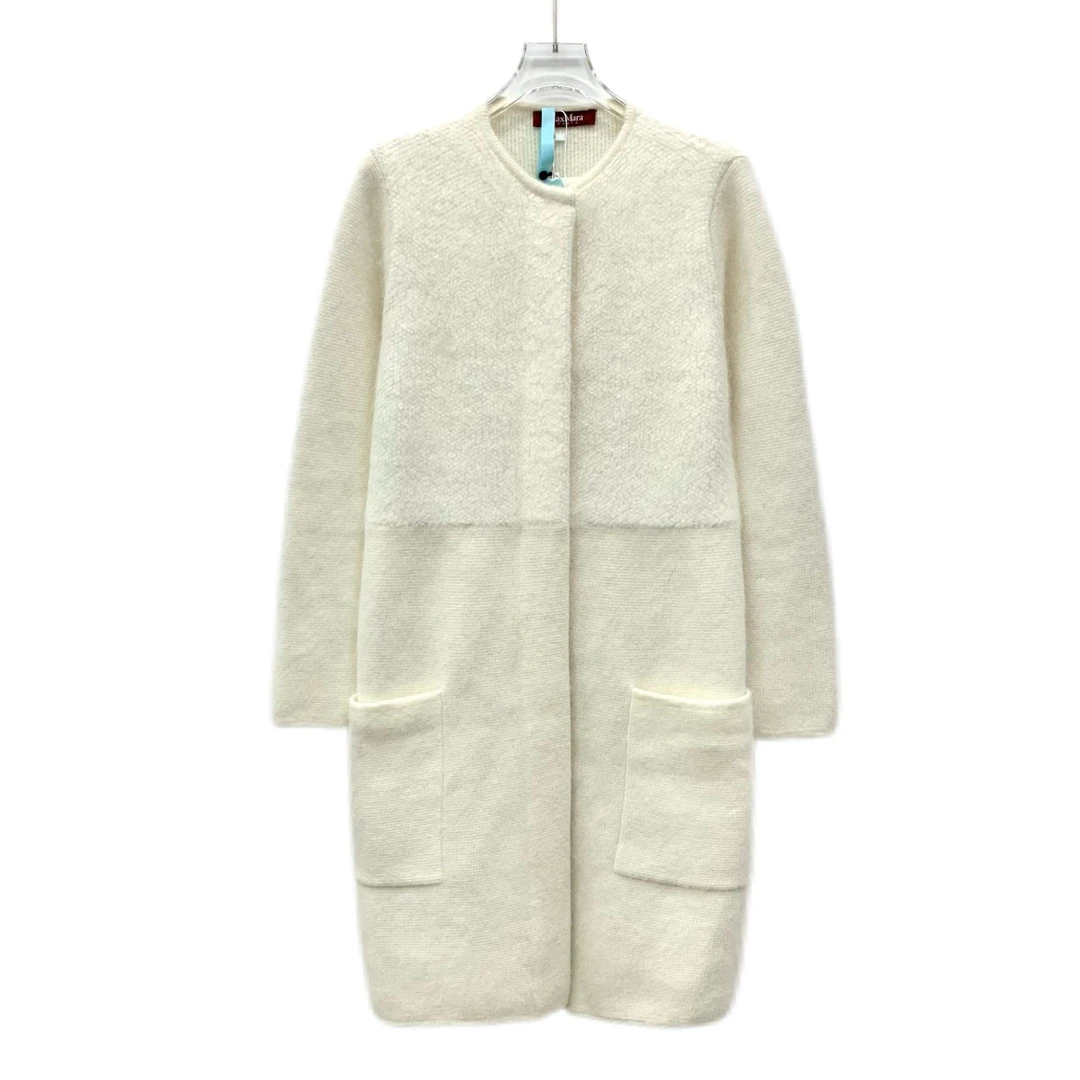 99新 MaxMara J19131 米白色兔毛长袖大衣外套 S码
