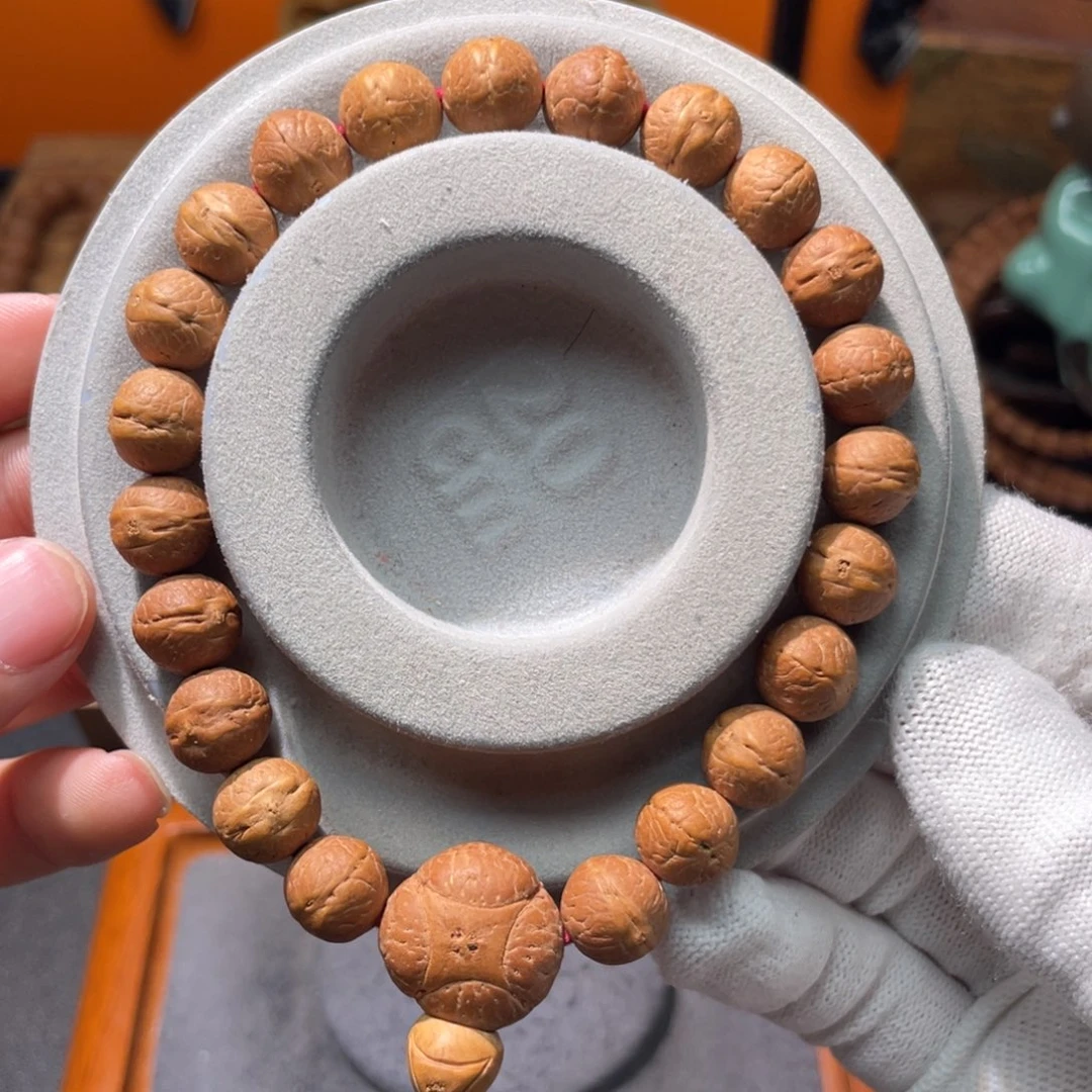 凤眼菩提手串07粉红皮实心小树王