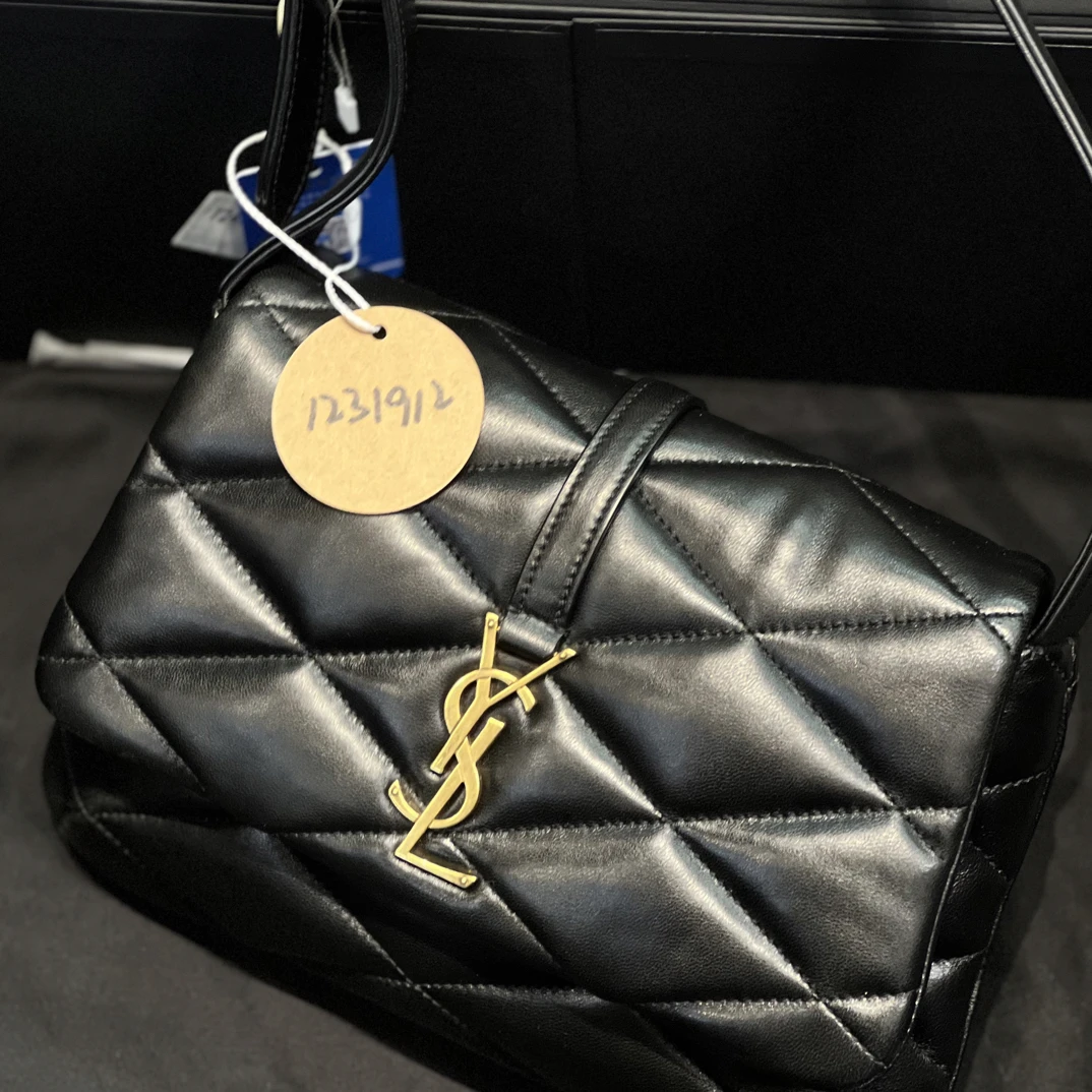 95新 YSL/圣罗兰 夏七中古/ysl黑金云朵单肩包1231912