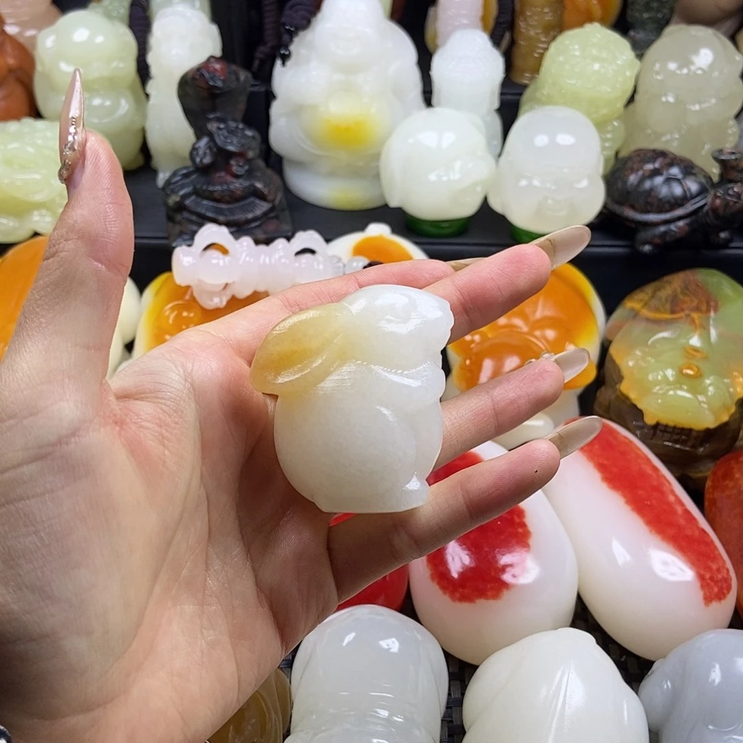 无花朵原石雕刻把件