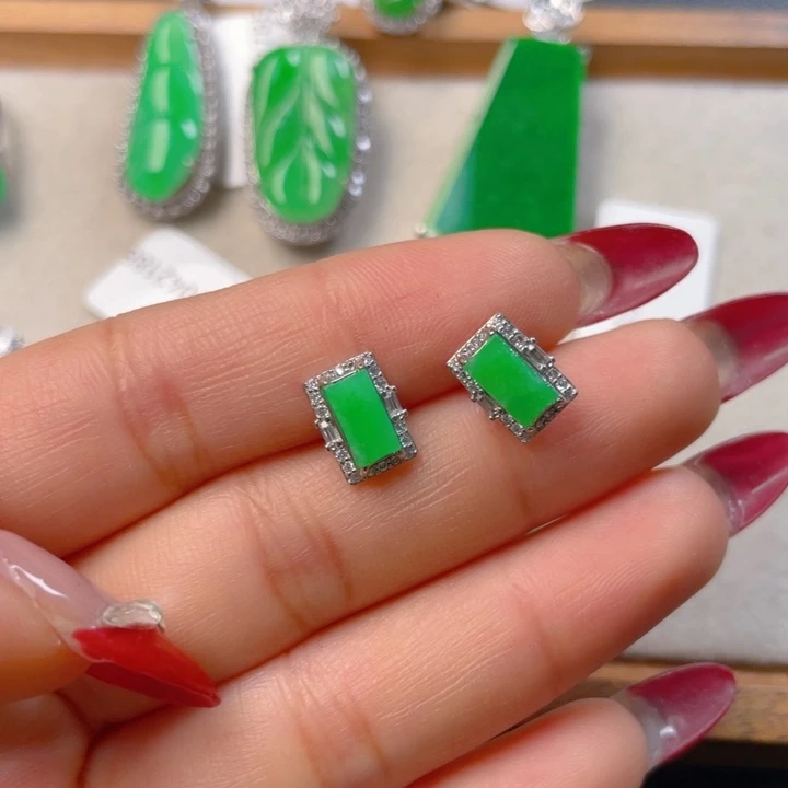翡翠银S925镶嵌吊坠(不含链)翡翠