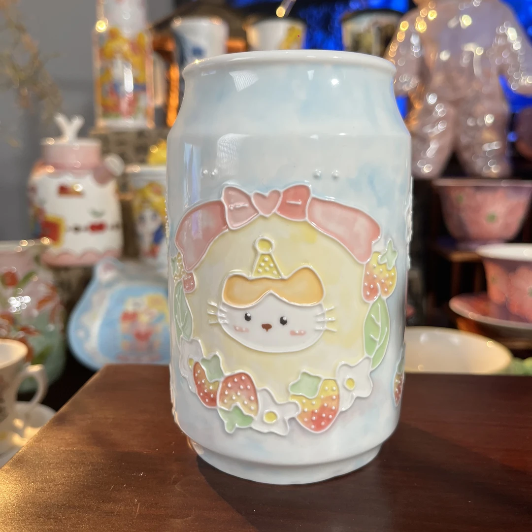 手工卡通小猫罐罐杯L03