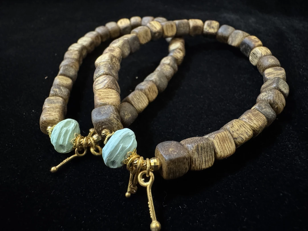 沉香【貞寳館】沉香方珠单圈手串 多样性发货 发一条（6mm左右）