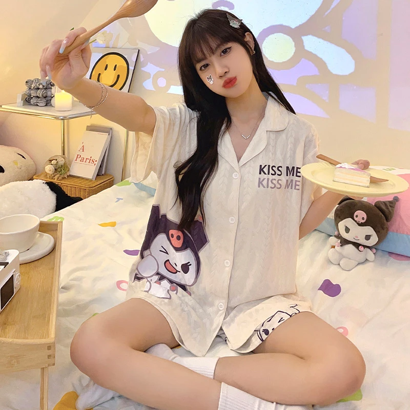 睡衣女款爆款2025新款柔肤棉双短女款-23123