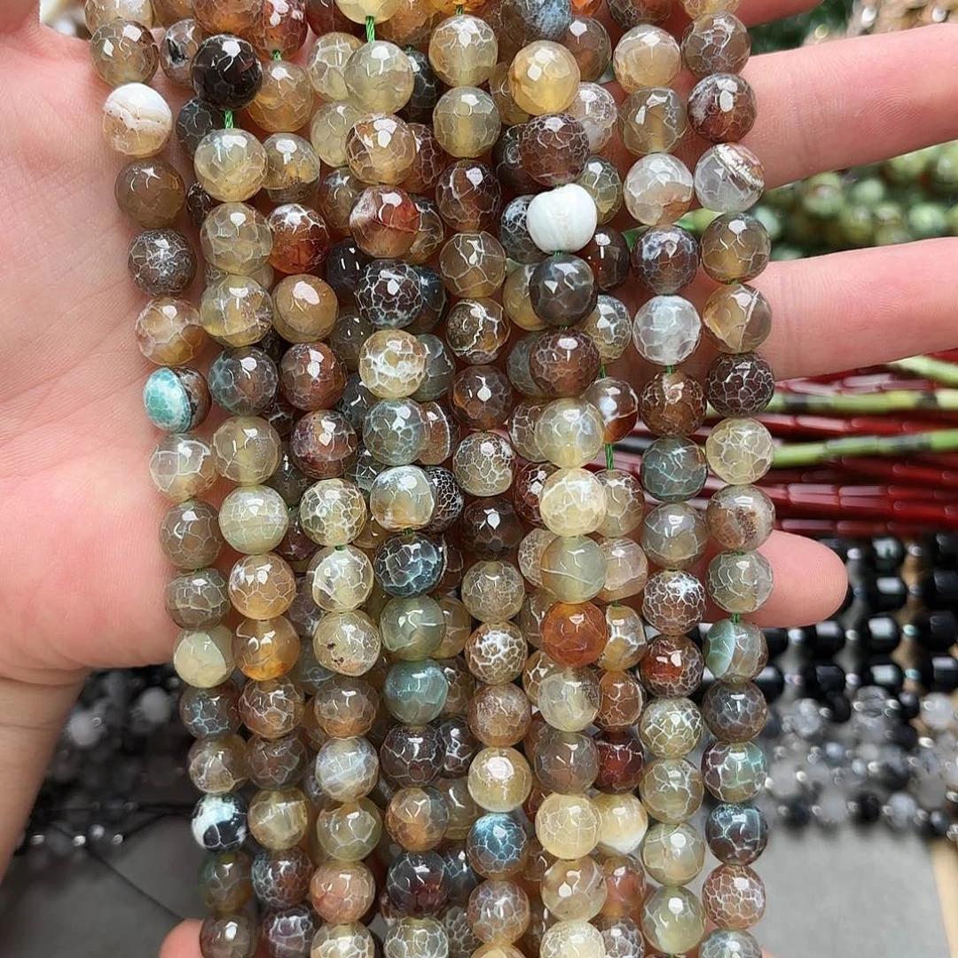 玛瑙/玉髓未镶嵌珠宝半成品卡10龙纹玛圆切一条