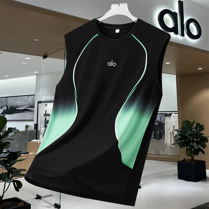 alo速干背心丨男子透气健身衣无袖冰丝篮球训练坎肩运动背心上衣