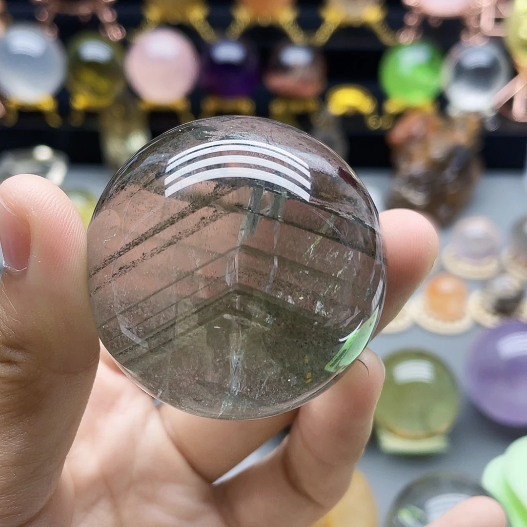 未镶嵌珠宝半成品水晶天然千层幽灵48.2mm