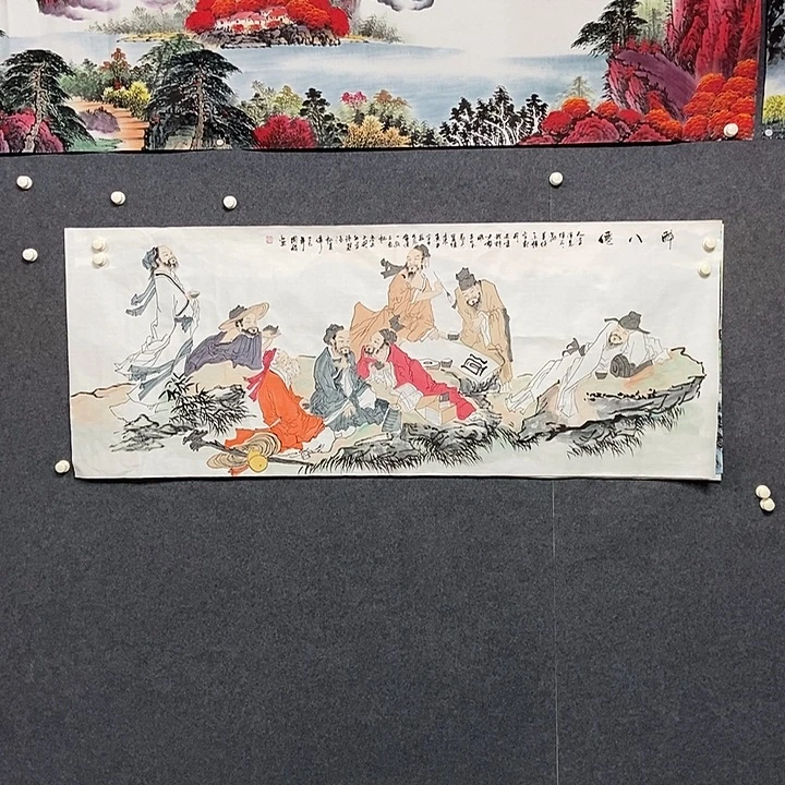 国画小六尺八仙一副