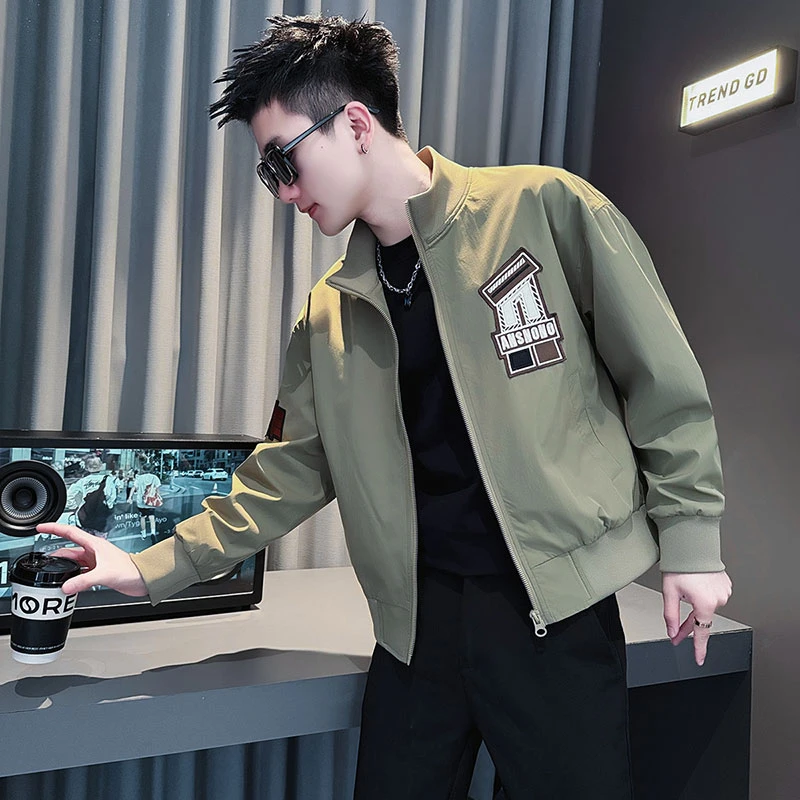 外套男款春秋季爆款2025新款高级感男装上衣潮牌痞帅春装刺绣夹克