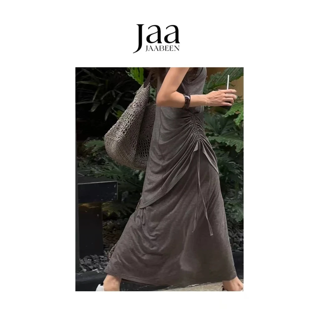 『JAABEEN』两件套连衣裙夏款叠穿收腰小众设计师款 25BQ096