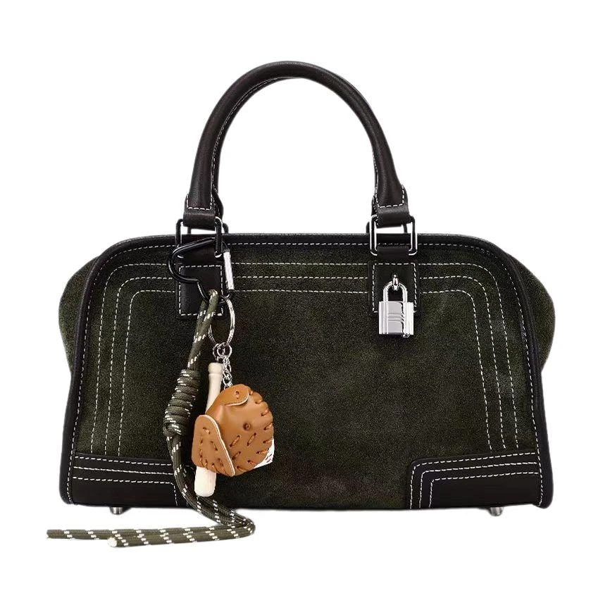 2025早春新款复古梧桐绿波士顿包手提包-绿50086-2