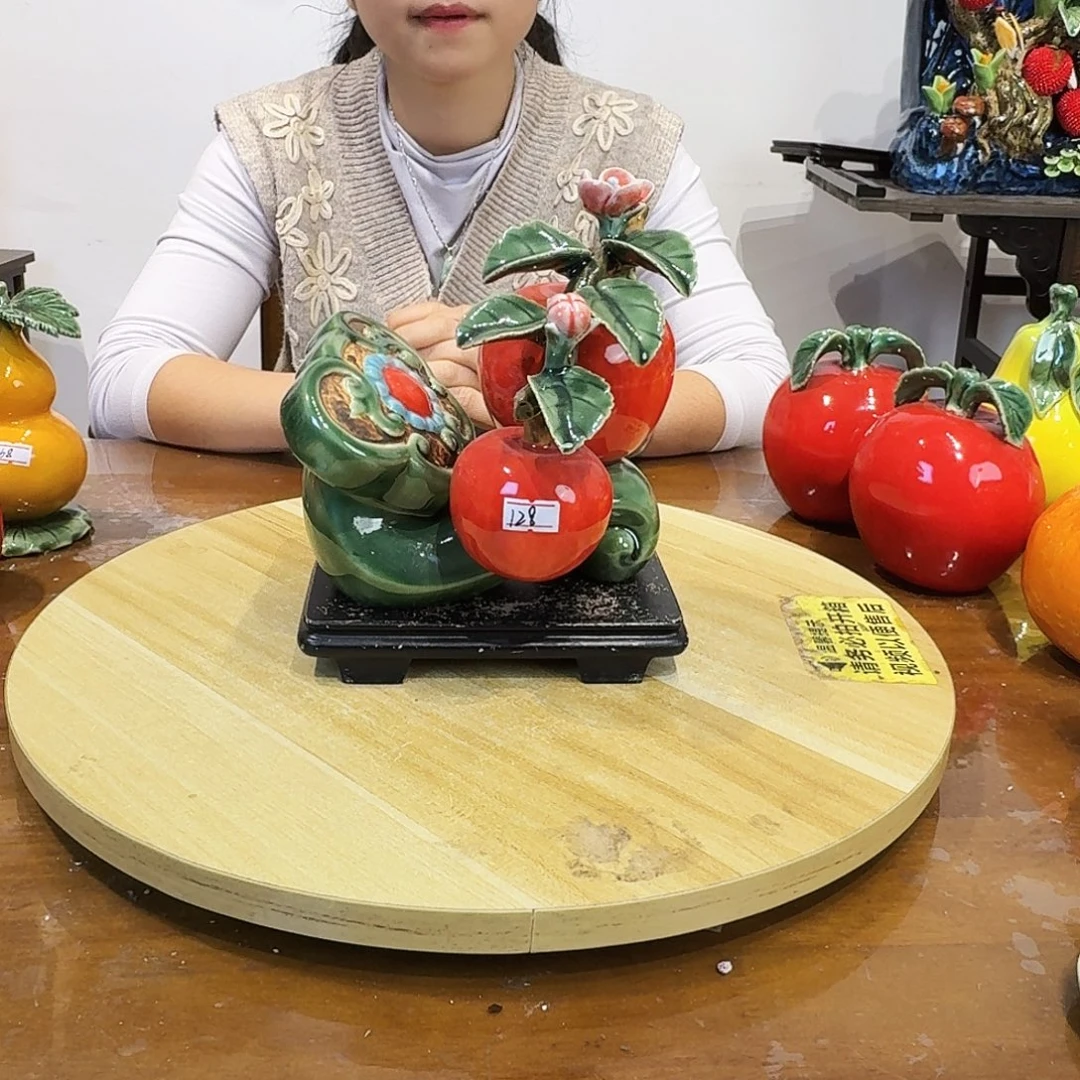 陶瓷苹果如意摆件的