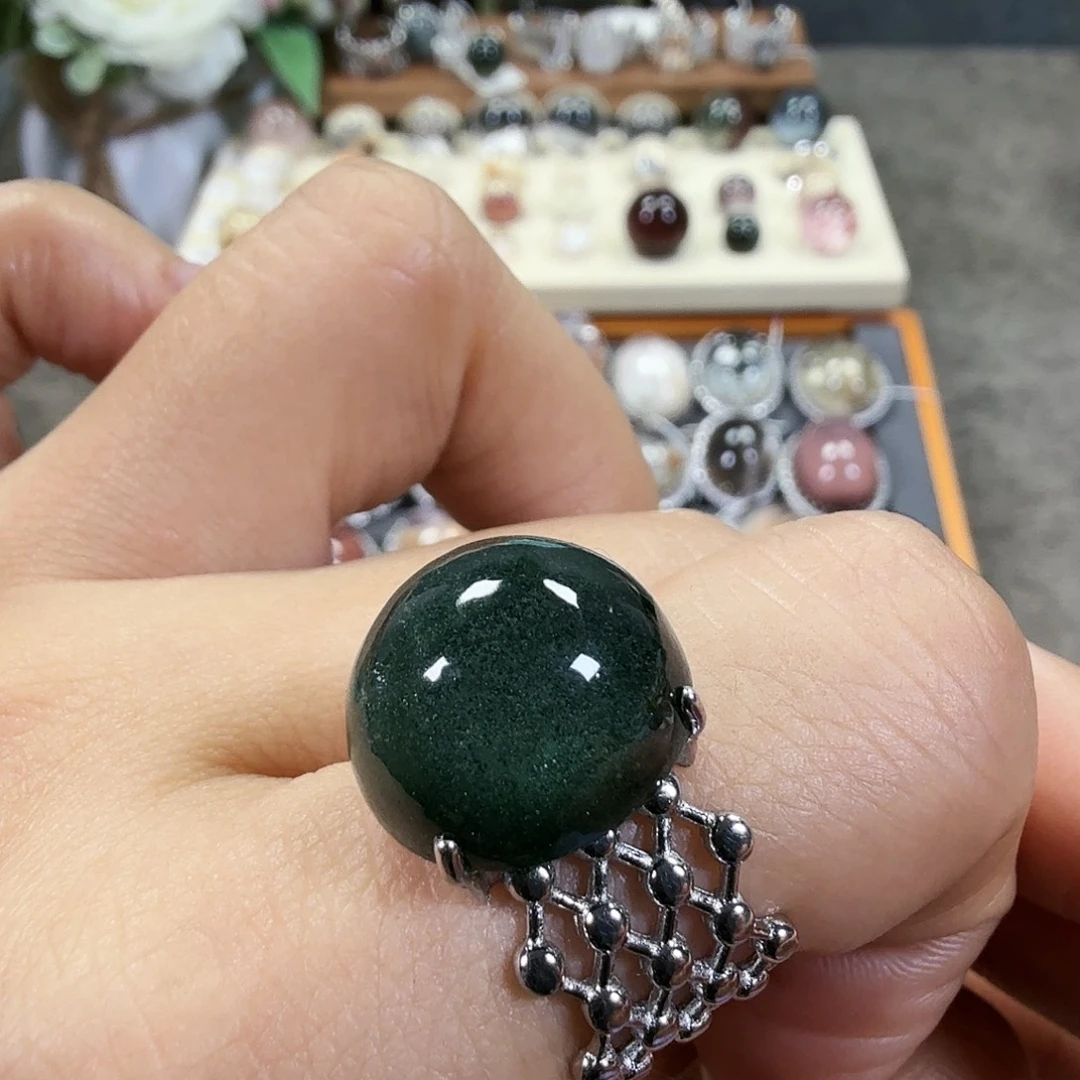 水晶戒指银S925镶嵌