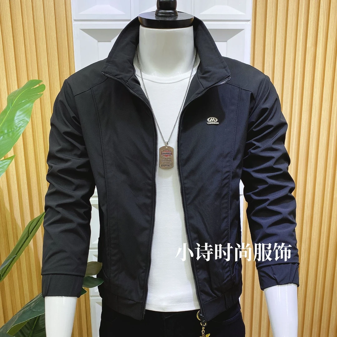 秋季男士外套2025新款时尚简约百搭男款立领夹克春秋休闲潮流外衣