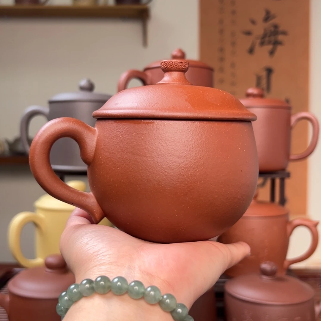 茶杯紫砂s****✨微瑕紫砂盖杯红降坡