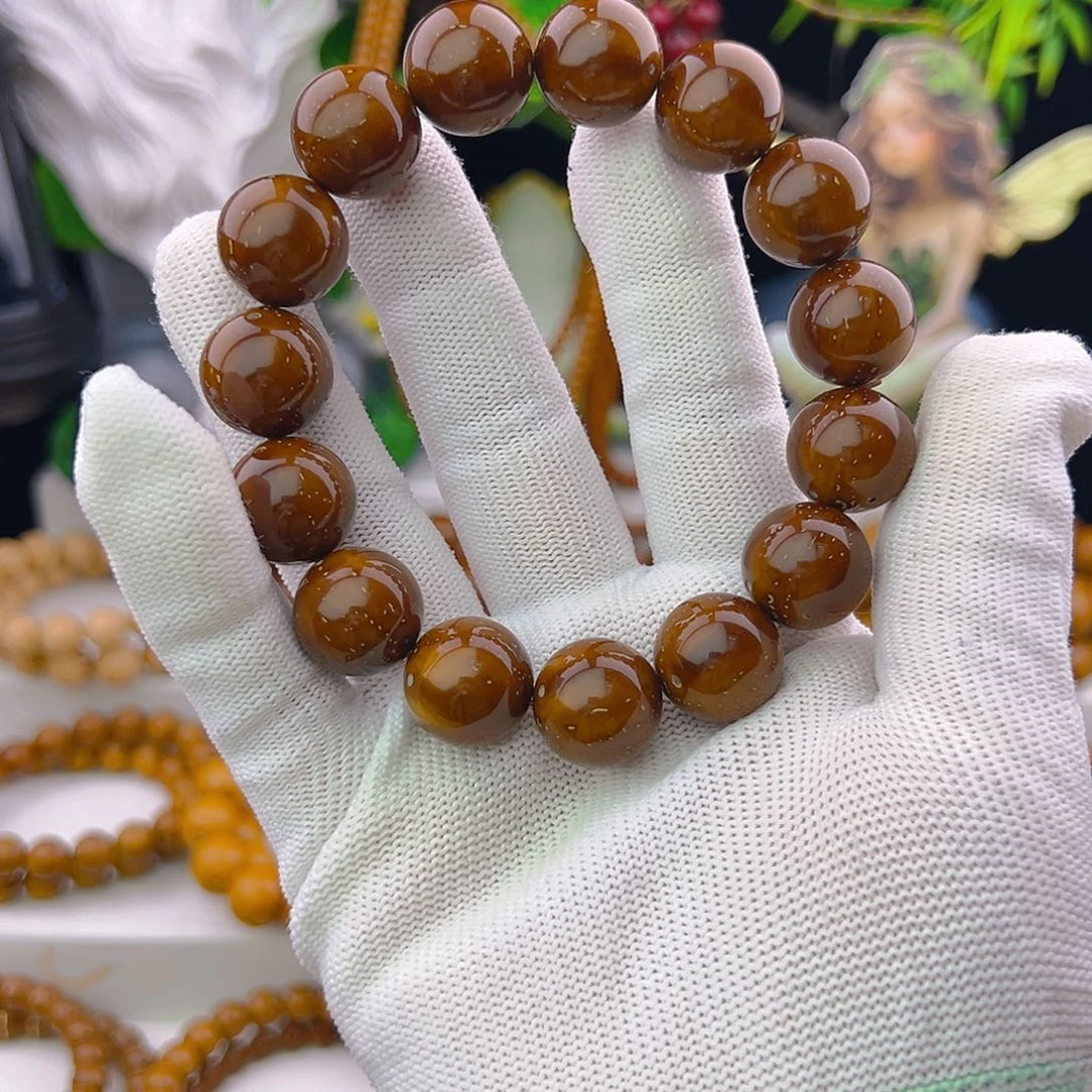 追***^手串紫金鼠精品15.8尺寸半实心光珠