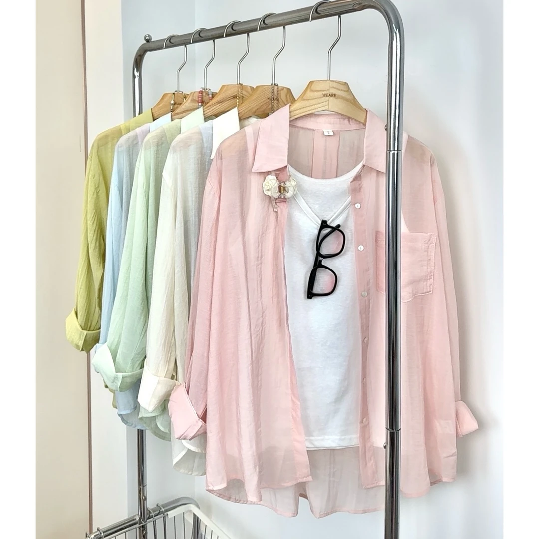 2025早春衬衫女外搭开衫韩版慵懒风时尚休闲百搭长袖衬衣