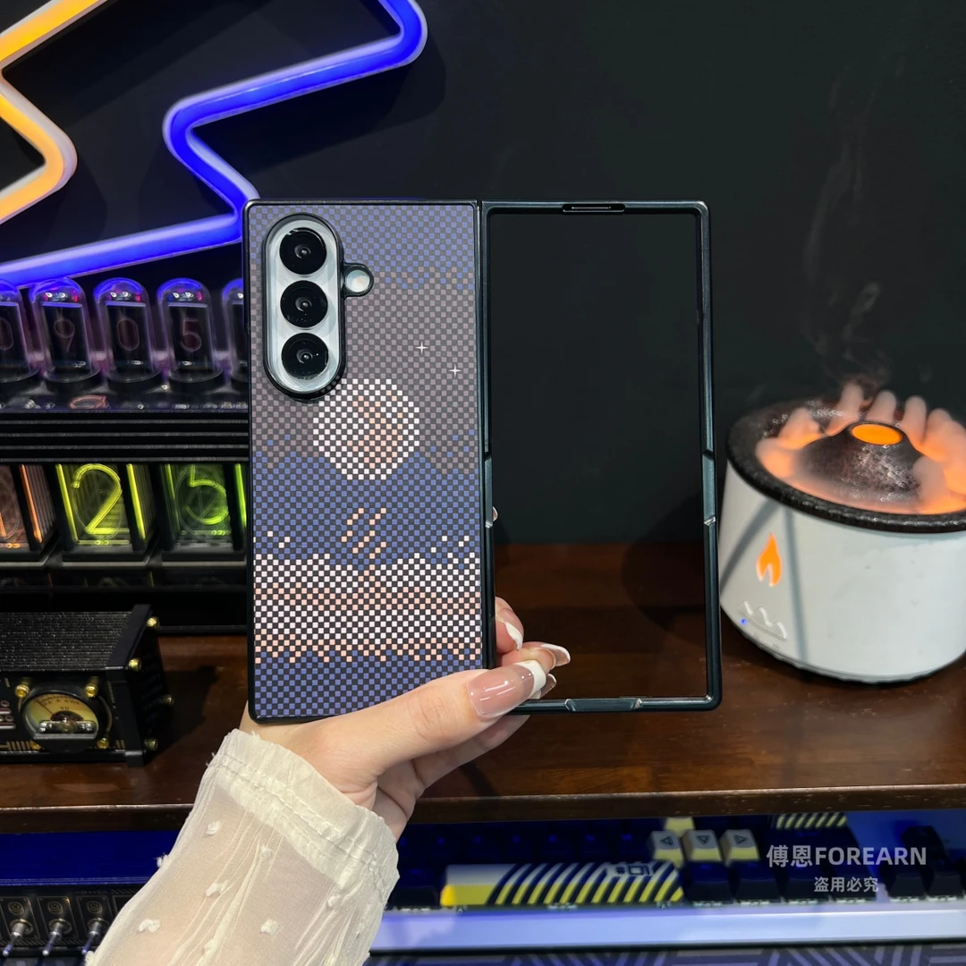 适用于三星ZFold7手机壳fold7折叠屏全包防摔保护套凯夫拉纹男女