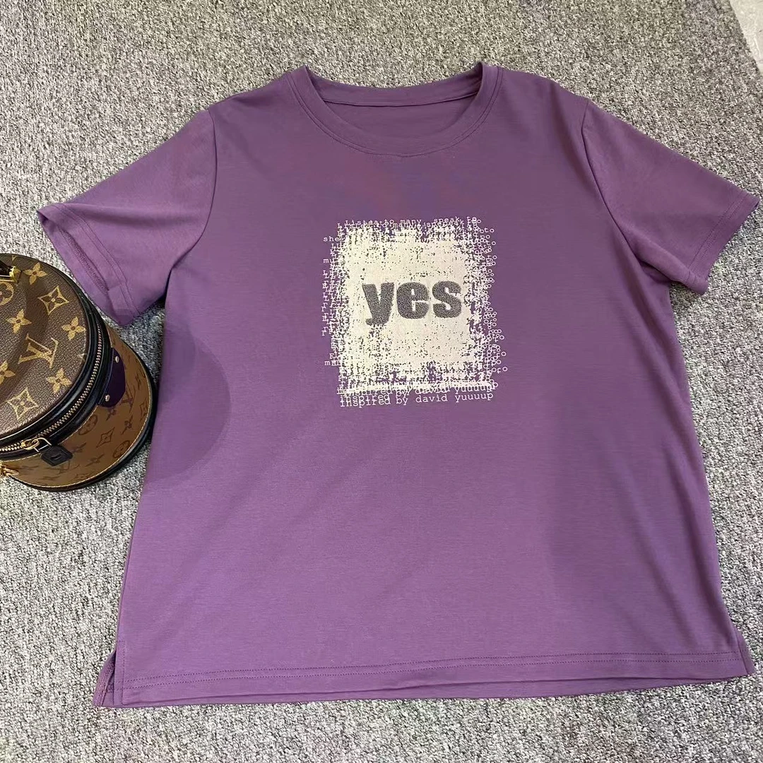 【夏季新款】时尚休闲重工刺绣简约百搭圆领短袖X26167