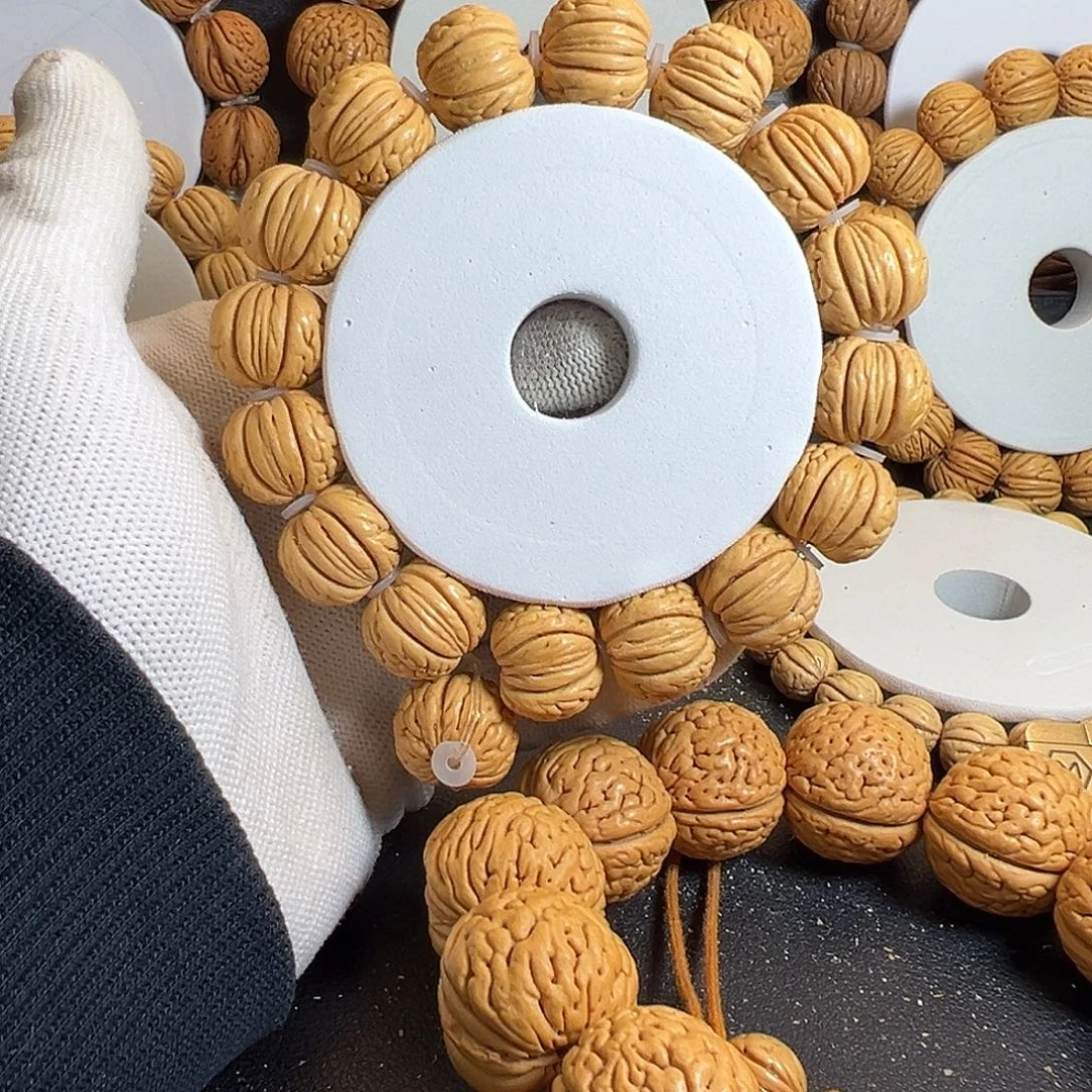 手串桃核17尺爆纹金丹