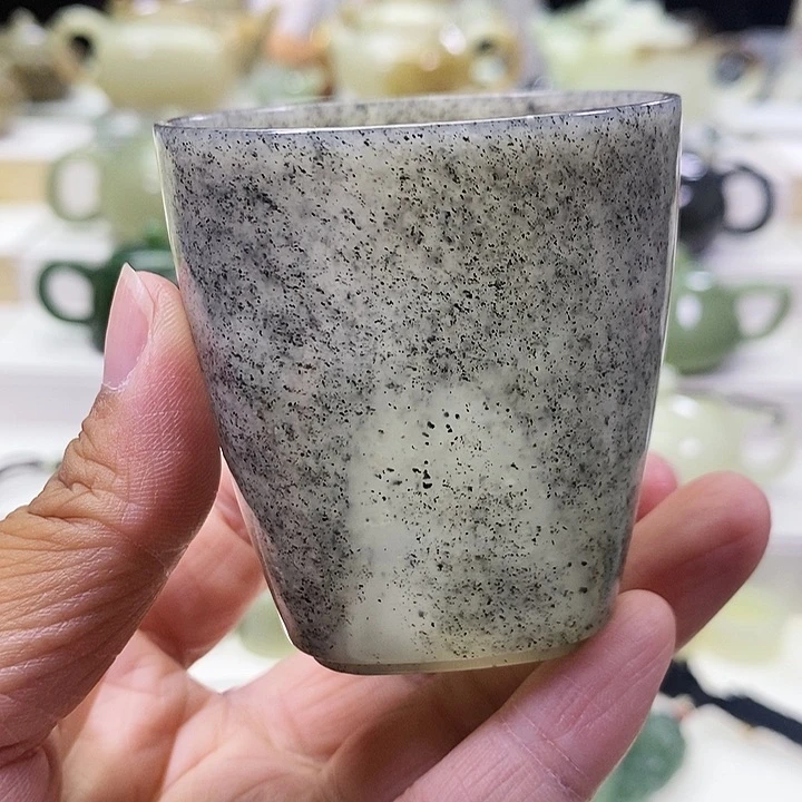 和田玉未镶嵌挂件M**葛茶杯