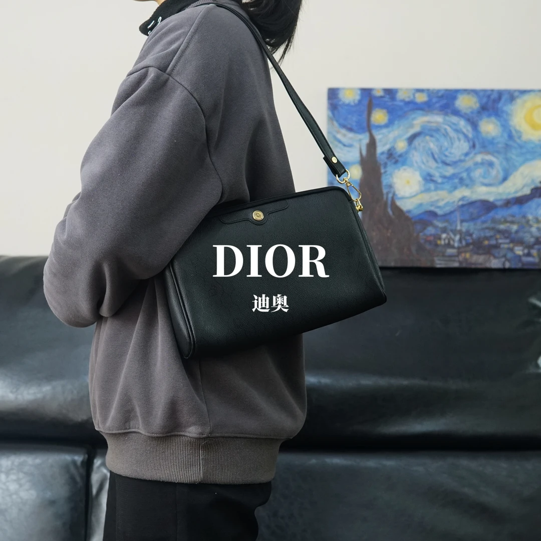 95新 DIOR/迪奥 黑花单肩包/ZG02506077/6077
