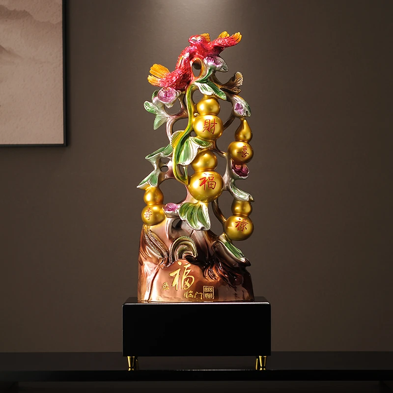 新中式创意葫芦五福临门摆设客厅玄关电视柜台面落地乔迁高档装饰