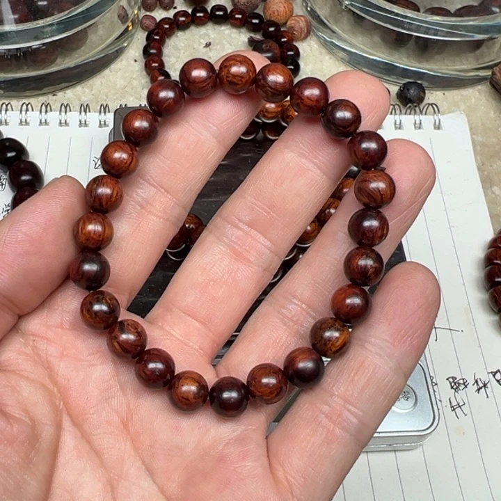 降真香手串/手链海南红降08圆珠虫漏