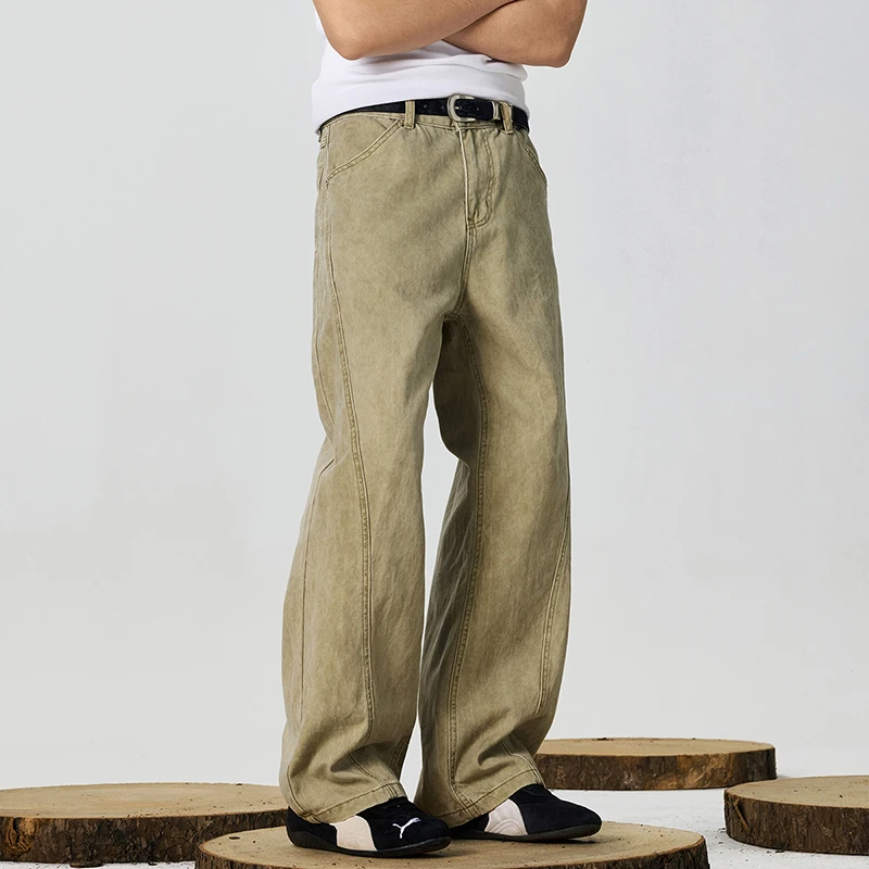 GTRG美式扎染脏脏dirtyfit休闲长裤水洗拼接百搭款大直筒休闲裤男