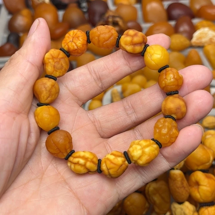 琥珀未镶嵌裸石天然蜜蜡手串