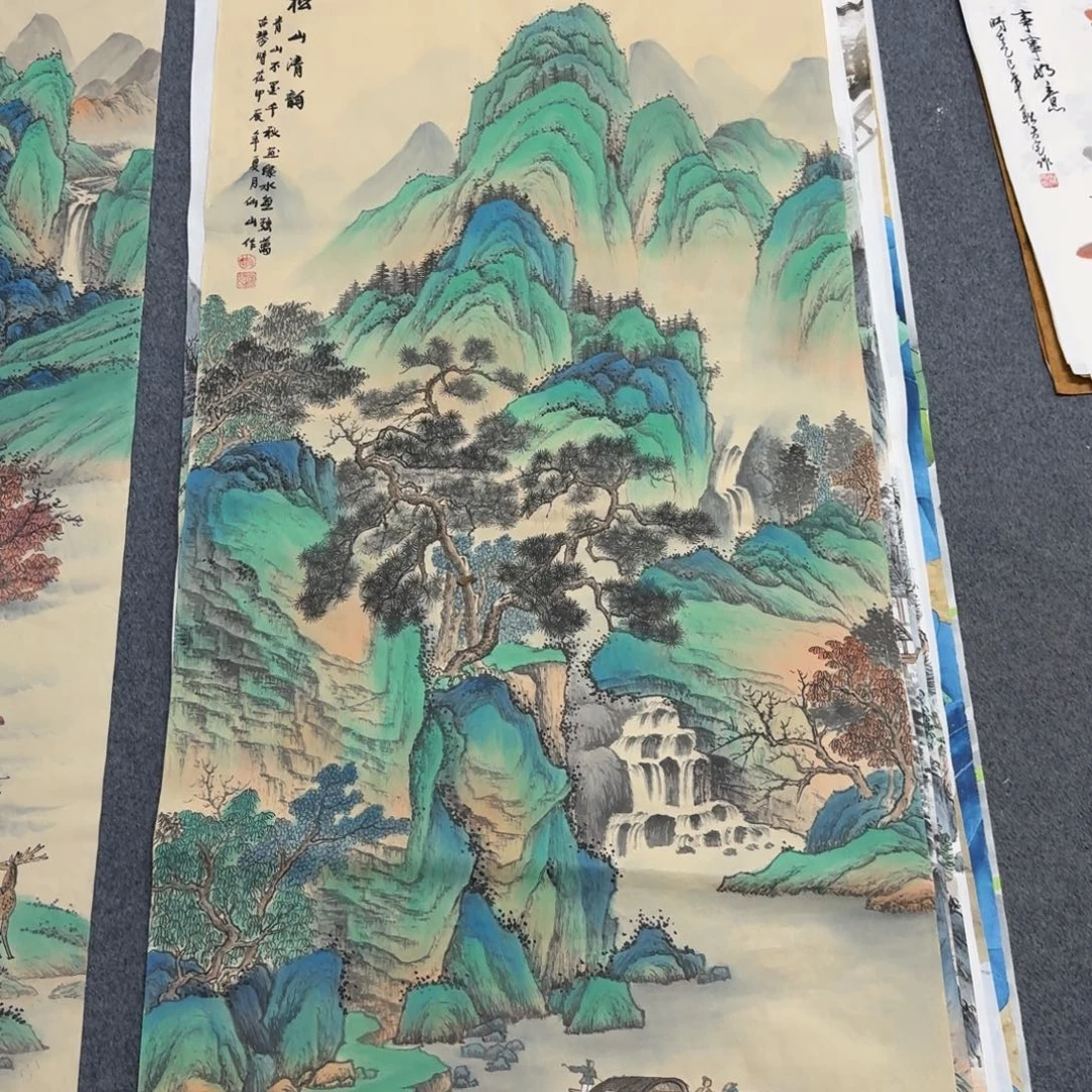 无***畏国画四尺尺寸70X140纯手绘作品
