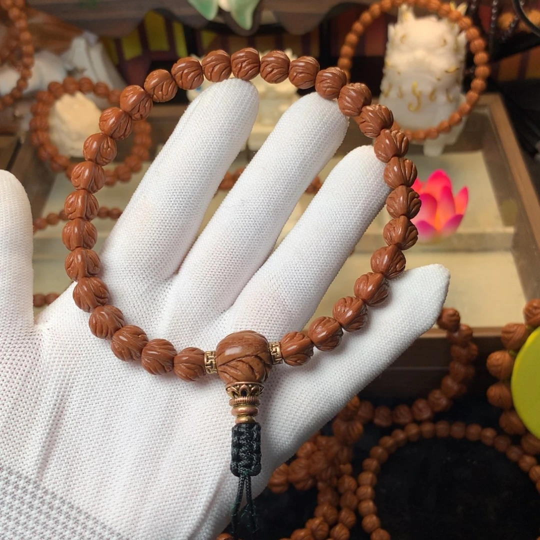 斧***龙桃核吊坠双脊龙手持10