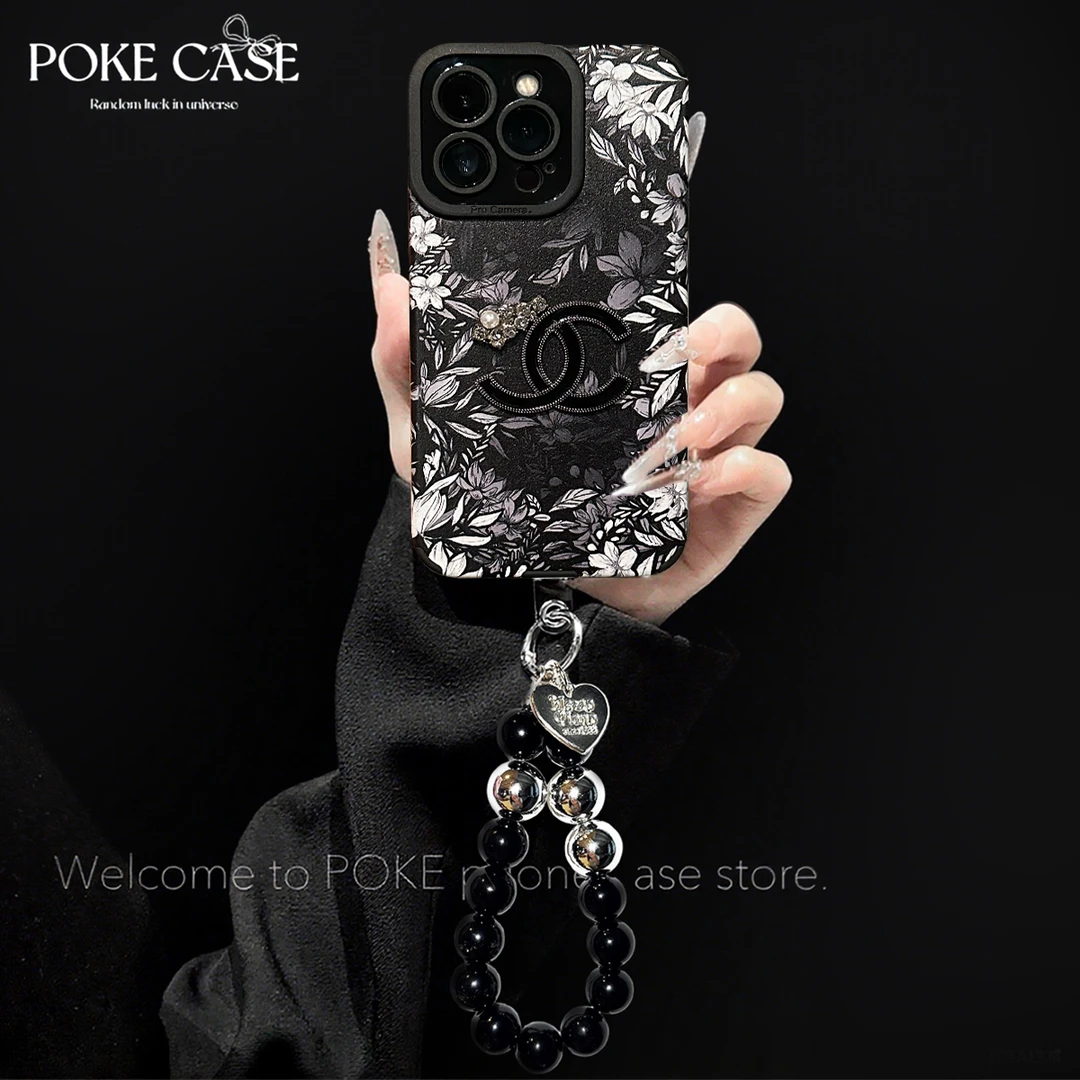 轻奢瞳眼翻毛皮花洞适用苹果16华为vivo小米oppo手链手机壳女