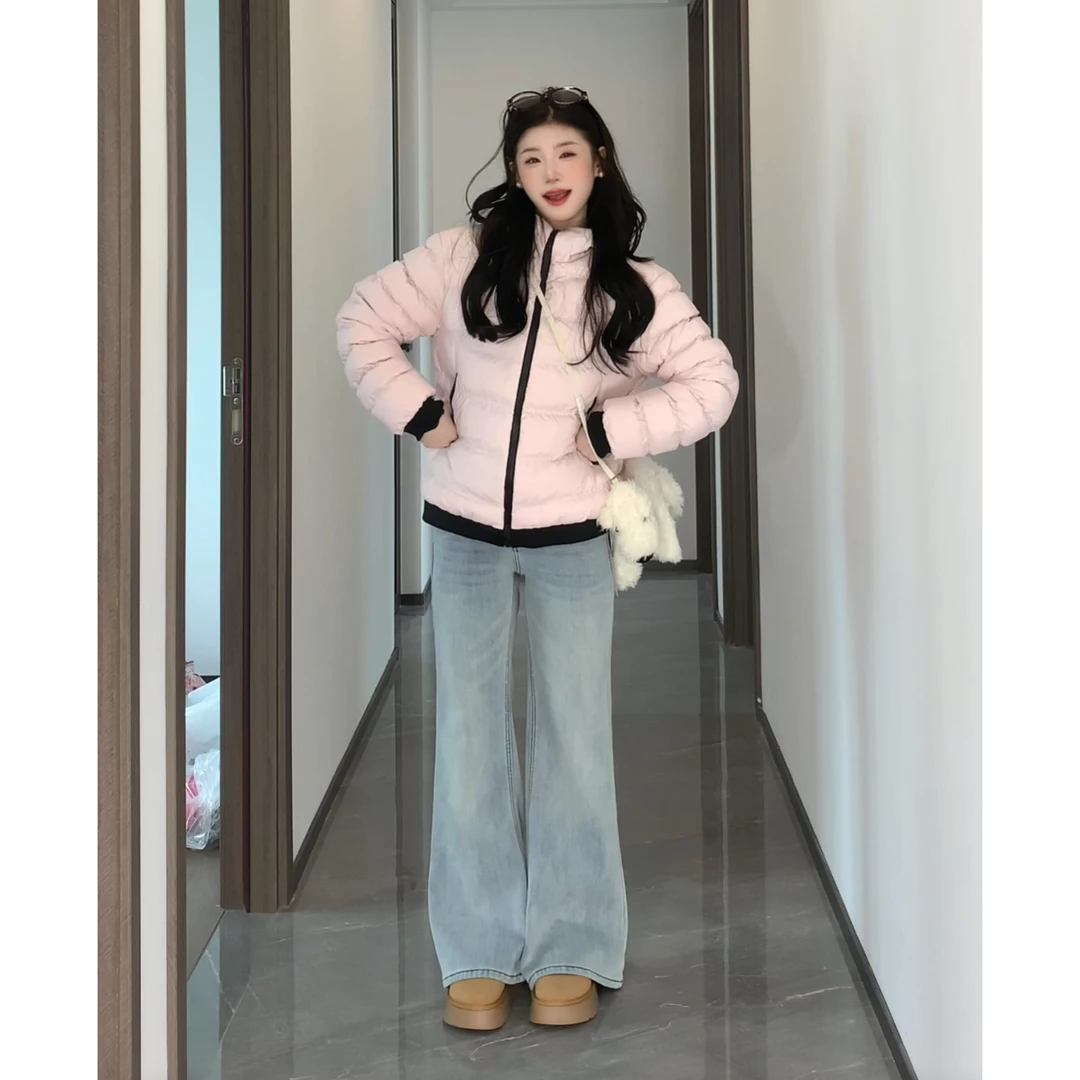 美式复古低腰微喇牛仔裤女夏季小个子设计感修身显瘦拖地马蹄裤子